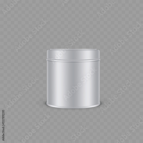 Blank Metal Tin Can Mockup for Product Packaging .Vector