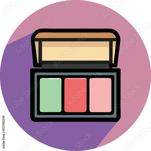 vector illustration of a make up palette