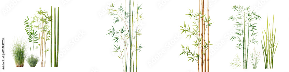 Obraz premium Bamboo plants in a natural setting