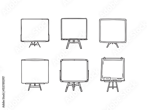 Simple Whiteboard Icon Line Drawing