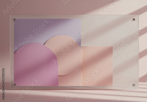 Minimalist Abstract Geometric Patterns with Pastel Gradients and 3D Textures