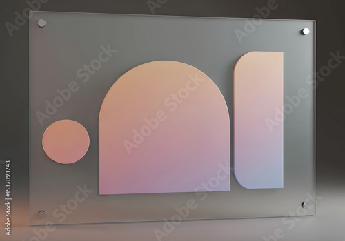 Minimalist Abstract Geometric Patterns with Pastel Gradients and 3D Textures
