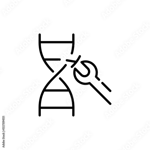 Digital healthcare line icon. Diagnosis, technology, applications, etc. Editable stroke