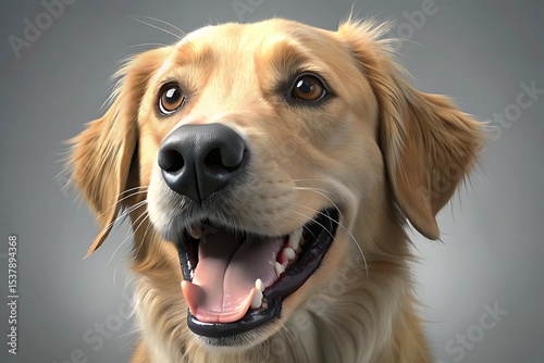 Wallpaper Mural A cute golden retriever dog portrait, a happy and adorable pet Torontodigital.ca