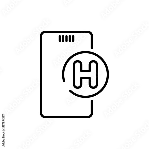 Digital healthcare line icon. Diagnosis, technology, applications, etc. Editable stroke