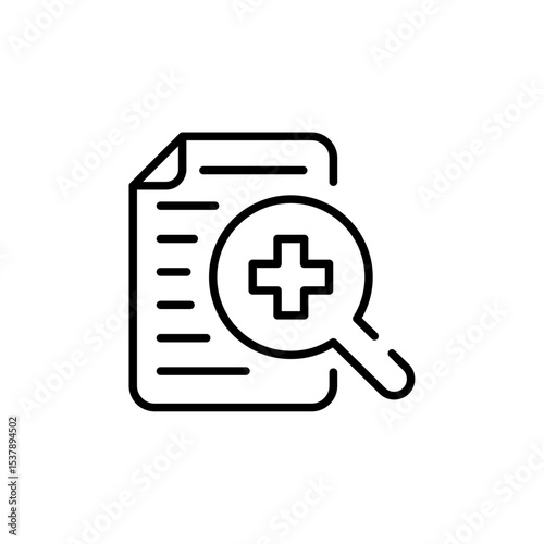 Digital healthcare line icon. Diagnosis, technology, applications, etc. Editable stroke