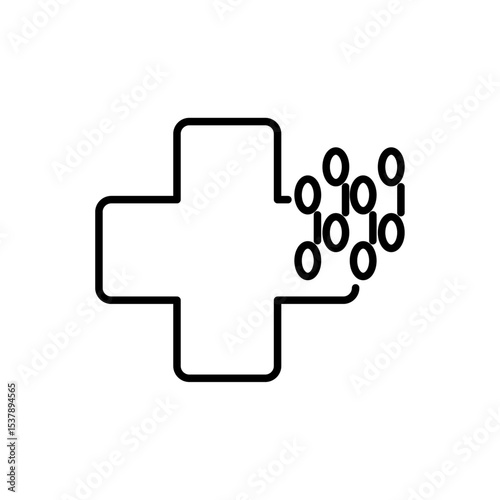 Digital healthcare line icon. Diagnosis, technology, applications, etc. Editable stroke