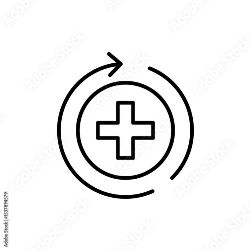 Digital healthcare line icon. Diagnosis, technology, applications, etc. Editable stroke