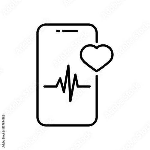 Digital healthcare line icon. Diagnosis, technology, applications, etc. Editable stroke