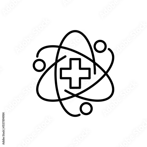 Digital healthcare line icon. Diagnosis, technology, applications, etc. Editable stroke