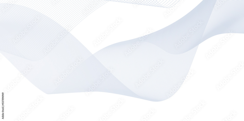 Fototapeta premium Flowing wave pattern gradient smooth curve shape isolated on transparent background. Technology , science lines flow and motion energy blend. 