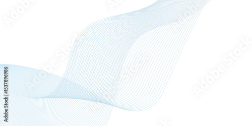 Flowing wave pattern gradient smooth curve shape isolated on transparent background. Technology , science lines flow and motion energy blend.	
