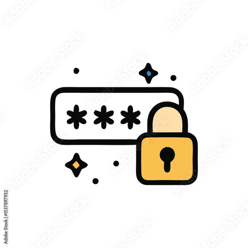 Secure password entry with padlock icon, signifying online data protection.
