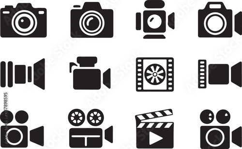 Photography and Videography Camera Icons Set