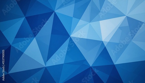 Abstract Blue Geometric Background with Triangular Patterns