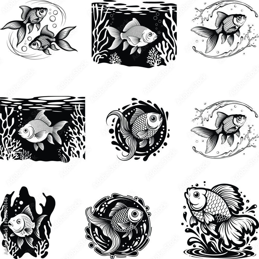 Obraz premium Goldfish Svg Bundle, Goldfish Lover Svg, Goldfish Shirt