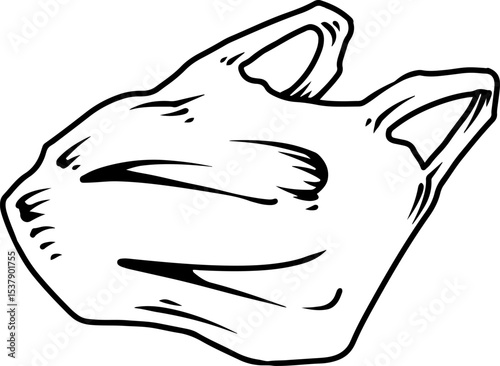 Hand drawn plastic bag illustration doodle