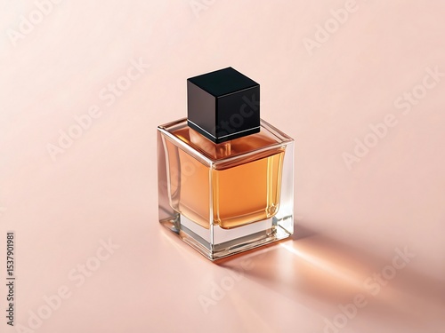 Amber Perfume Bottle Elegant Fragrance Design Concept