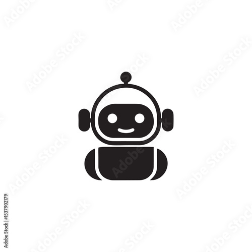  AI Assistant Robot Vector Illustration Futuristic Chatbot Design on Isolated White Background.