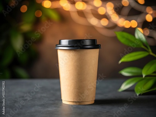 Cozy Coffee Moment A Relaxing Atmosphere with a Disposable Paper Cup