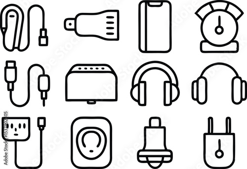 Flat design travel gadget icons set for websites and applications