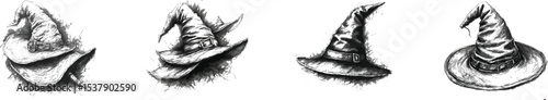 Whimsical Witch Hat Sketch Fantasy Halloween Art