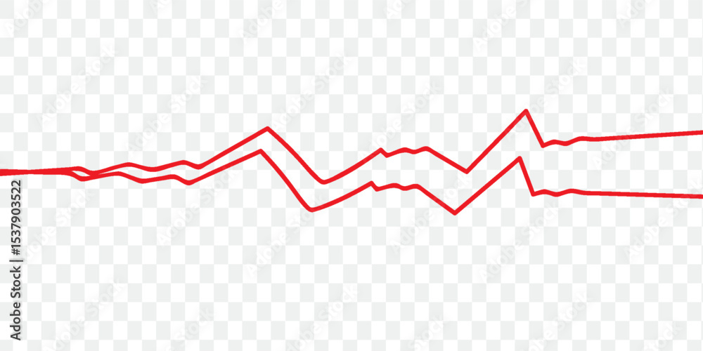 Naklejka premium Red heartbeat line icon. on flat style on white background abstract. eps10