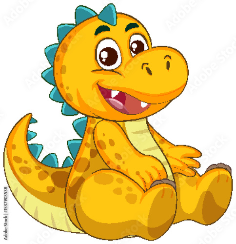Cute Cartoon Dinosaur with Playful Expression
