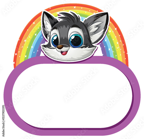 Cute Animal with Rainbow Frame