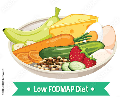Low FODMAP Diet Vector Illustration