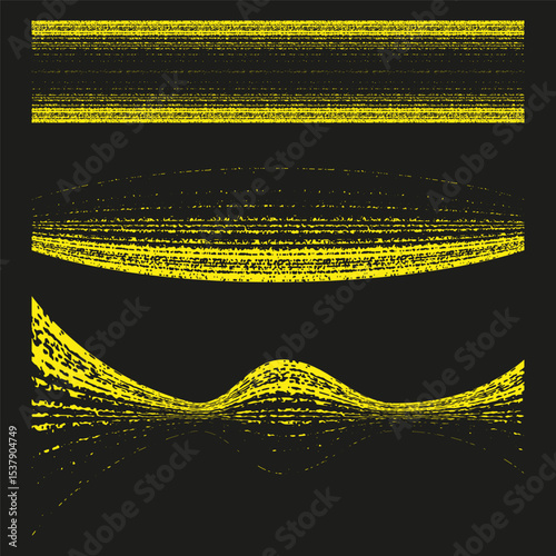 Yellow abstract lines. Dynamic motion pattern. Light streak effect. Vector bright background.