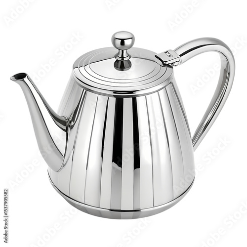 Stainless Steel Teapot: Elegant Design, Polished Finish, Modern Kitchenware, Tea Brewing Kettle, Silver Teapot,  Restaurant Supply, Catering Equipment, Home Decor, Tableware