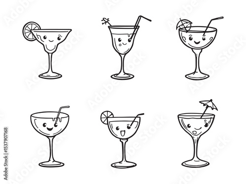 Cocktail Line Art Illustration Collection