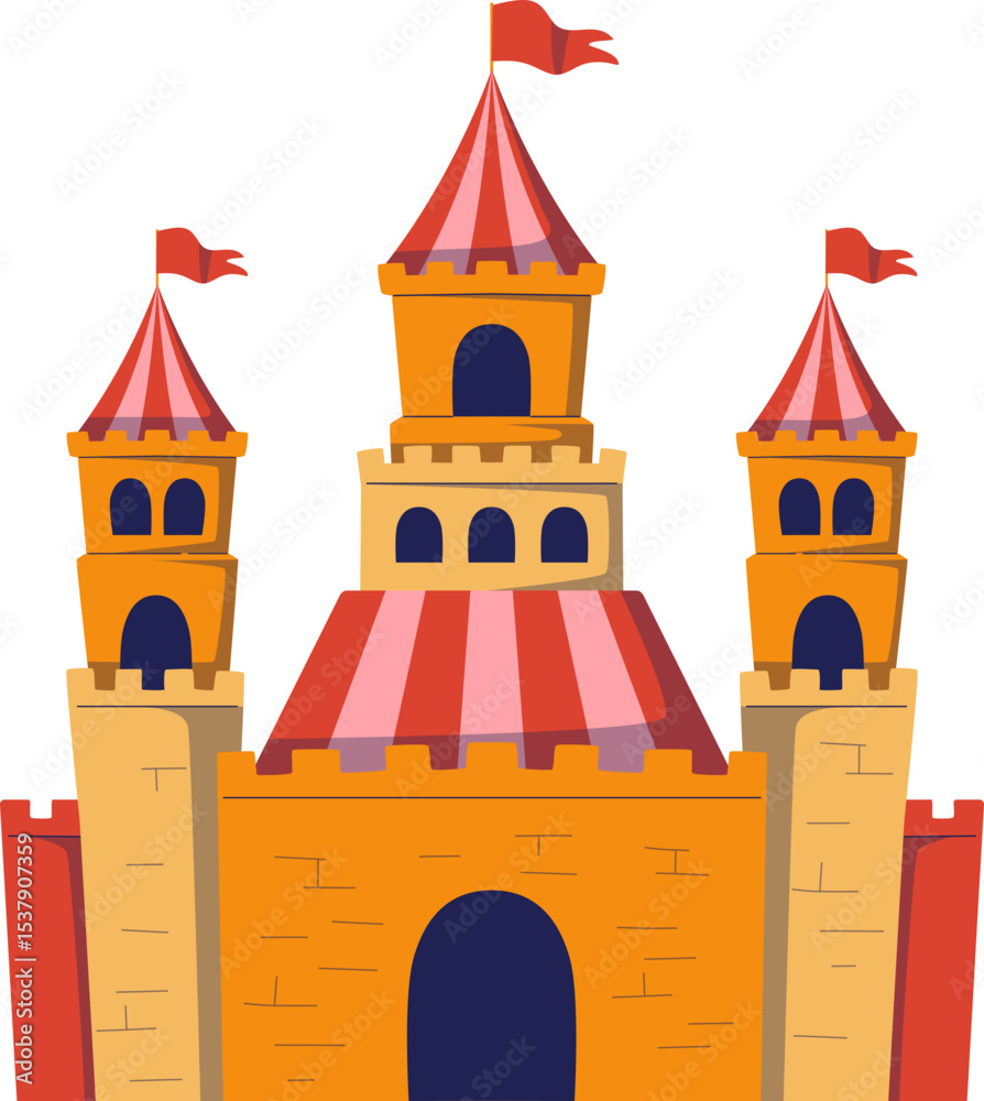 Fototapeta premium Castle Attraction at Amusement Park