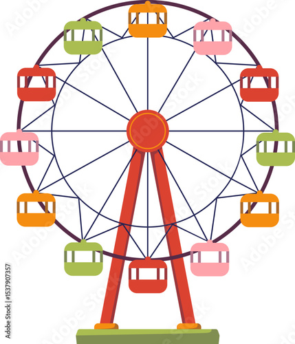Ferris Wheel with Colorful Cabins

