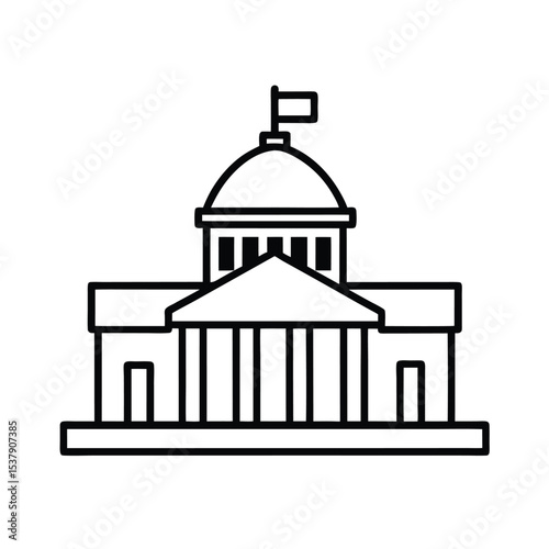 Detailed vector illustration of a modern government building exterior ideal for architectural designs infographics and presentations