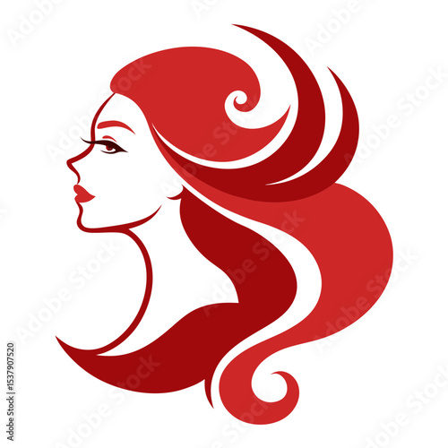 elegant female profile in silhouette 