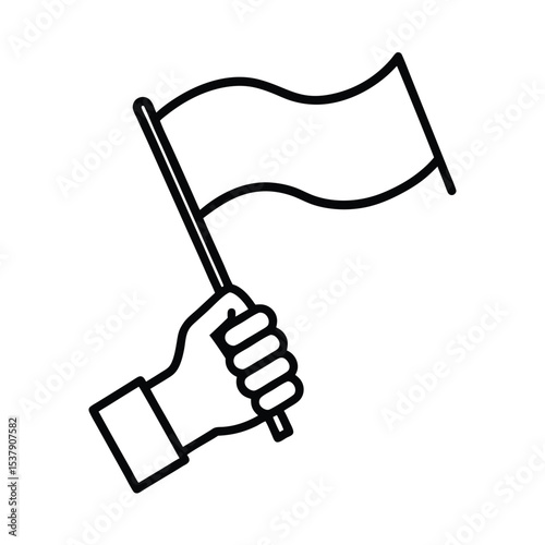 A hand gently holding a waving flag a versatile vector illustration perfect for patriotic designs websites or presentations