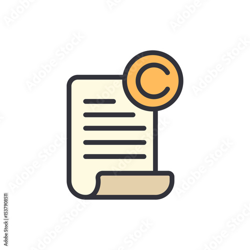 Protection Of Intellectual Property Shown Through Copyright Icon Graphic