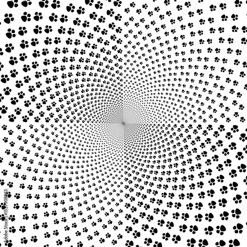 Black cube pattern. Grid distortion vector. Geometric depth illusion. Abstract white background.