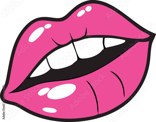 Close up detailed vector illustration of a human lip