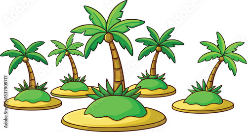 Detailed illustration of a tropical palm tree
