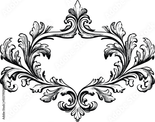 vintage frame with floral ornament