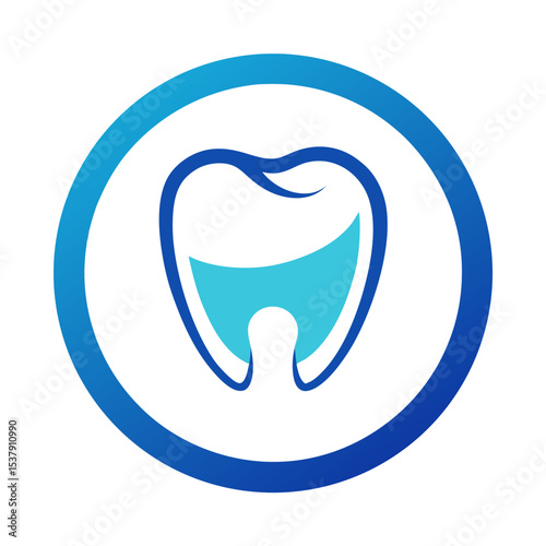 tooth icon on blue background
