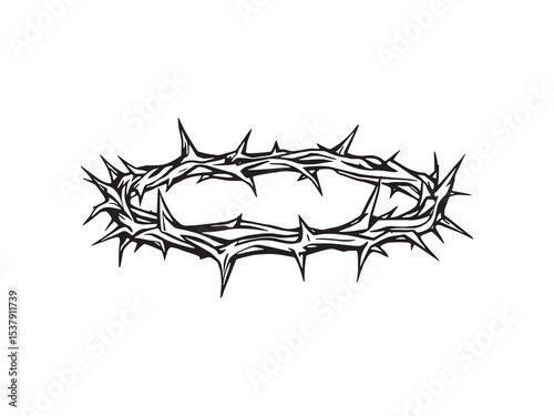crown of thorns simple line art