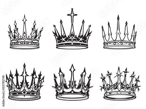 crown of thorns elegant line art