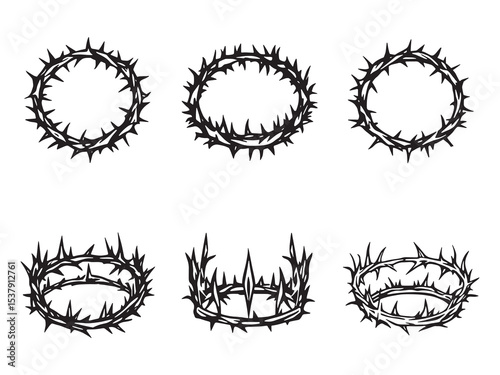 crown of thorns classic line art