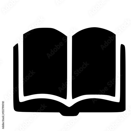 Simple Flat Open Book Icon Illustration for Education and Library