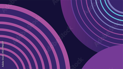 Abstract background featuring concentric circles in shades of purple and blue on dark background