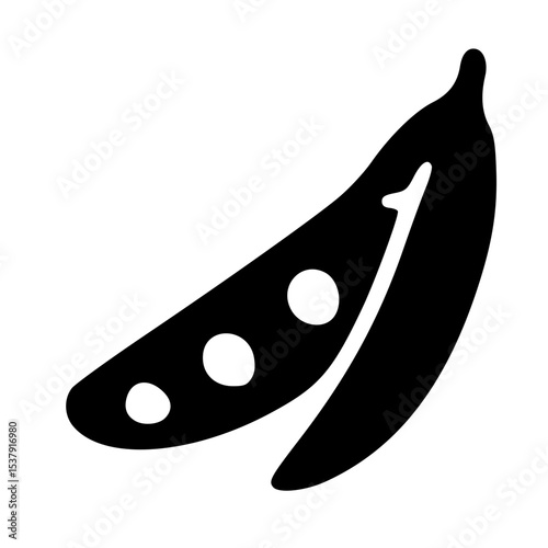 Minimalist Outline Pod Pea Plant Silhouette Icon Agricultural Crop Symbol